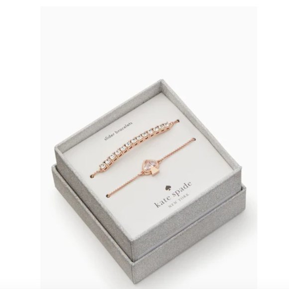 kate spade Everyday Spade Slider Bracelet gold/clear nwt - Picture 1 of 8